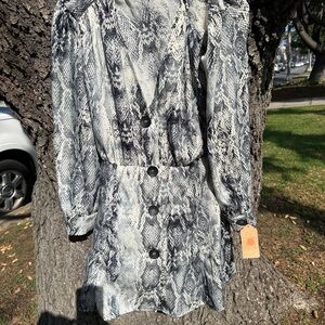 Zara Basic Gray Snakeskin Dress